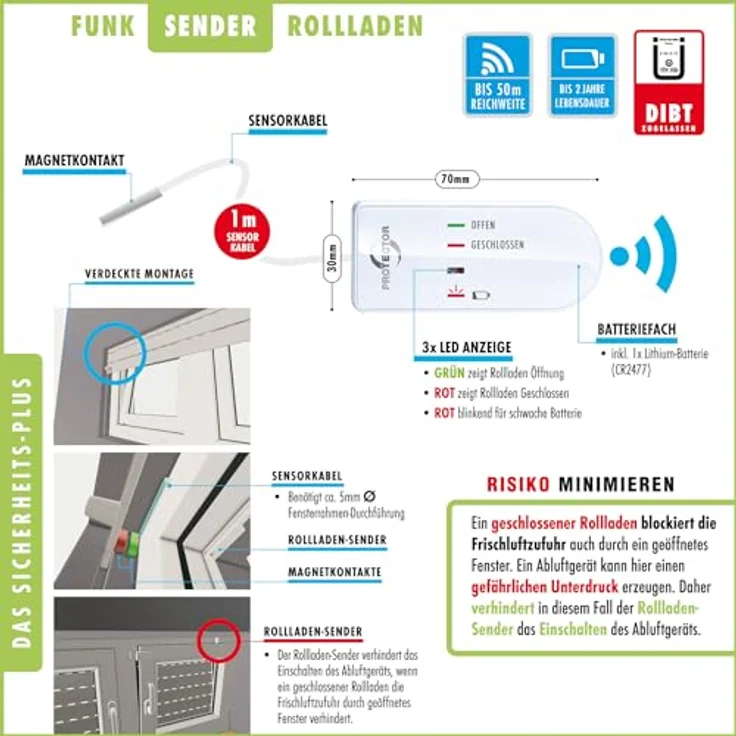 PROTECTOR AS 7040 Funk Abluftsteuerung PREMIUM mit 3 Funk-Sendern und mit DIB... – Bild 7