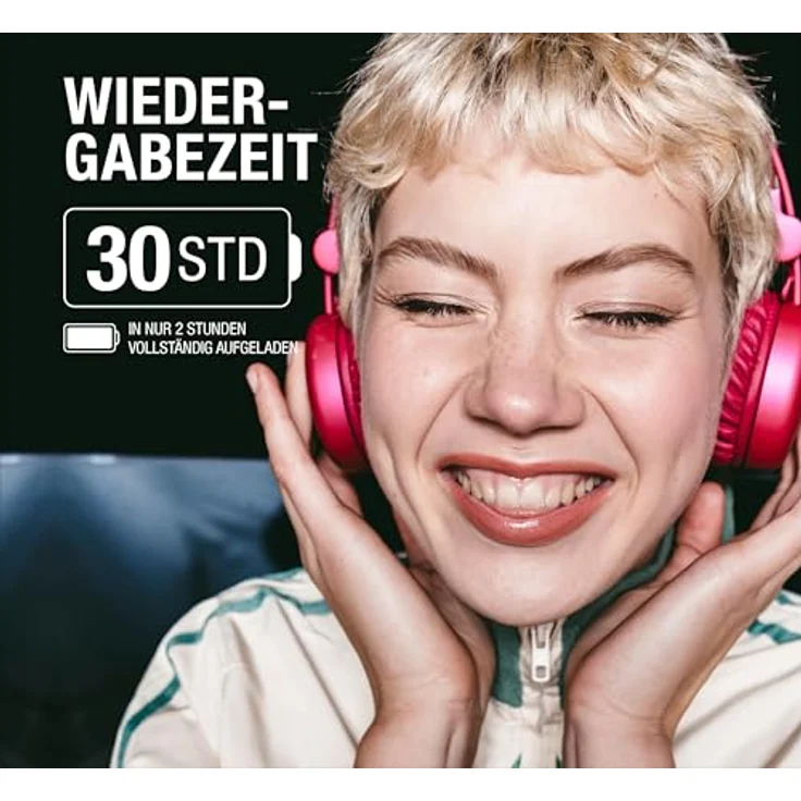 Fresh 'n Rebel Code Core, kabellose On-Ear Bluetooth-Kopfhörer mit 30 Stunden Spielzeit, Mikrofon, Lautstärkeregler und faltbarem Design (Wild Green) – Bild 2