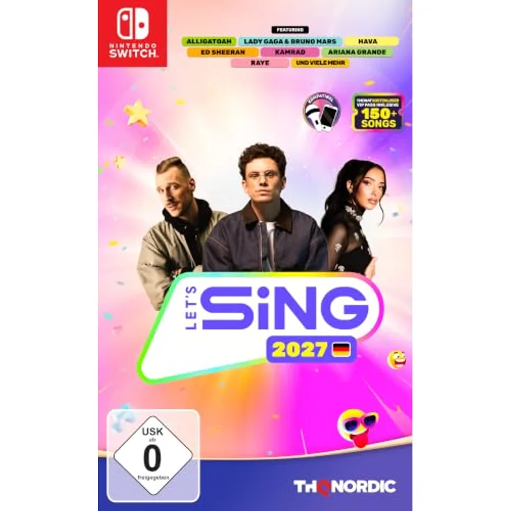 THQ NORDIC GMBH Let's Sing 2027 – Karaoke-Spiel für Nintendo Switch mit 35 deutschen Hits, Smartphone-kompatibel, 1-4 Spieler, Party-Modus