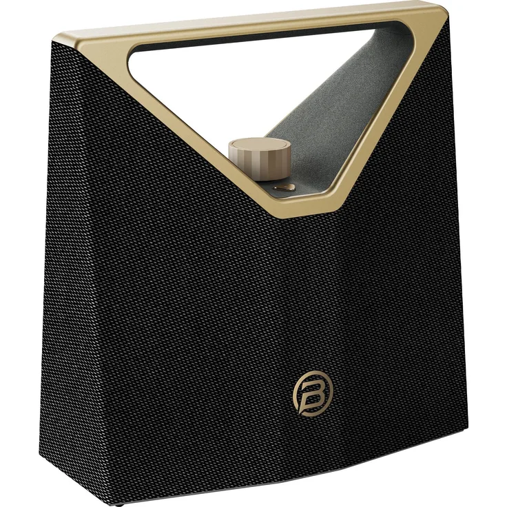 Bugani Brief Plus, Bluetooth-Lautsprecher mit 4-Zoll-Subwoofer, 13 Stunden Akkulaufzeit, wasserdicht IPX5, black+gold