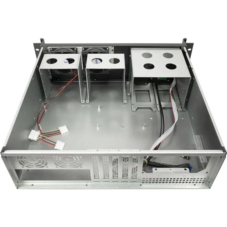 Inter-Tech 48, 3cm IPC 3U-K340L 3HE Server, Rack-Gehäuse für ATX Netzteile, Schwarz, unterstützt 8x 3,5" HDD, 2x 2,5" SSD, mit USB 3.0 Frontanschlüssen – Bild 3