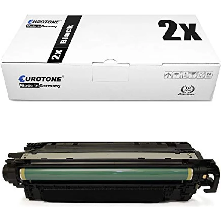 Eurotone 2X kompatibler Toner für HP Laserjet Pro 500 MFP M 570 CE400A 507A, Schwarz, 2er Pack mit je ca. 11.000 Seiten Reichweite – Bild 1