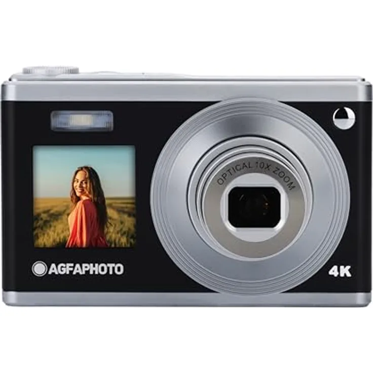 KODAK AgfaPhoto Realishot DC9200 Schwarz - Kompakte Digitalkamera mit 18 MP, Full-HD-Video und 8-fachem optischem Zoom