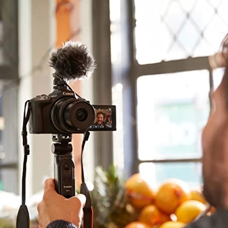 Canon EOS R50 Systemkamera - Spiegellose Kamera (Digitalkamera mit Autofokus und Motiverkennung für Augen Tiere Fahrzeuge, 4k Videokamera, 15 Bilder pro Sekunde, WiFi, schwenkbares Touch-Display) – Bild 4