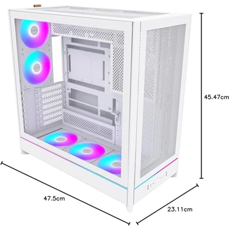 Montech HS01 PRO, Midi-Tower PC-Gehäuse in Weiß mit Tempered Glass, aRGB, bis zu 11x 120-mm-Lüfter, unterstützt ATX und 360 mm Radiatoren – Bild 18