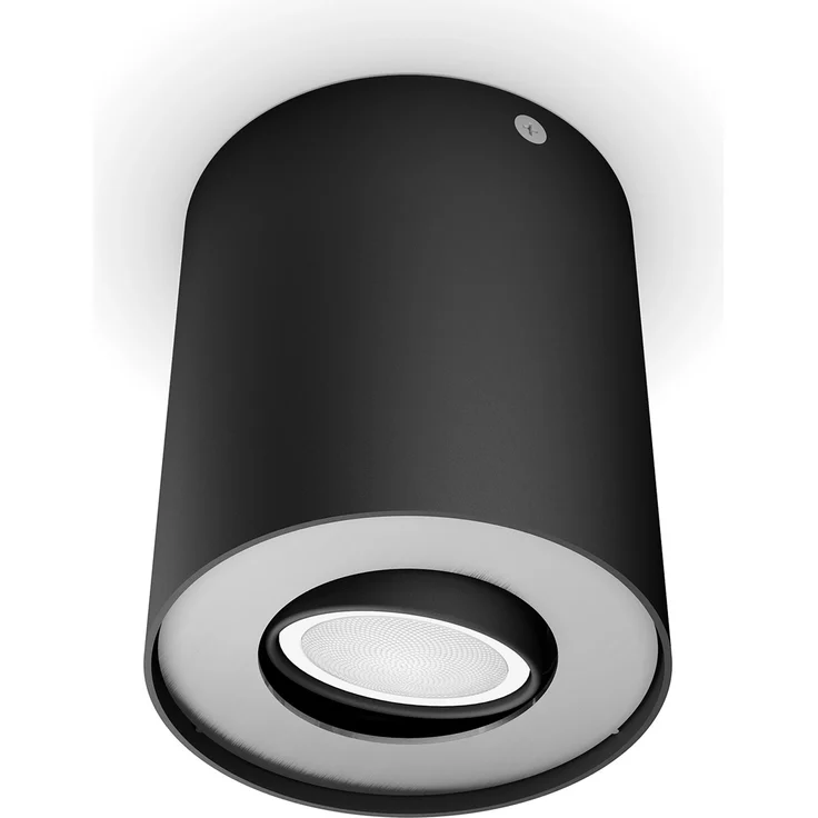 Philips Hue LED-Aufbauspot Pillar, White Ambiance in Schwarz, smarte Deckenbeleuchtung mit Bluetooth und Dimmschalter – Bild 1
