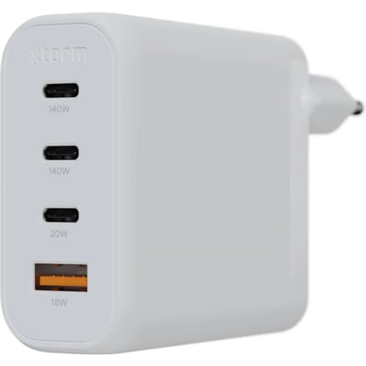 Xtorm GaN2-Ultra Heimladegerät, 140W, 4 Anschlüsse, GaN-Technologie, Power Delivery & Quick Charge, Multiport-Ladegerät, recyceltes ABS, kompatibel mit Smartphone, Tablet und Laptop - Weiß – Bild 4
