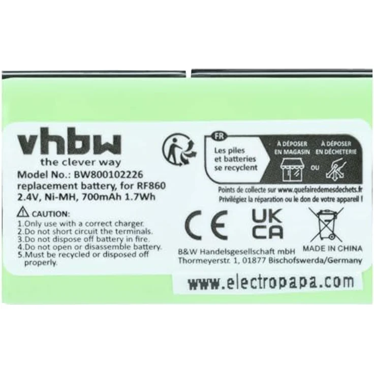 vhbw Akku Ersatz für Sony BP-HP550-11 für Wireless Headset Kopfhörer (700mAh, 2,4V, NiMH) – Bild 6
