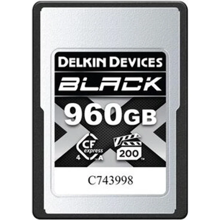 Delkin BLACK CFexpress™ Type A Card 960 GB, Speicherkarten mit max. Schreibgeschwindigkeit 500 MB/s und max. Lesegeschwindigkeit 1830 MB/s