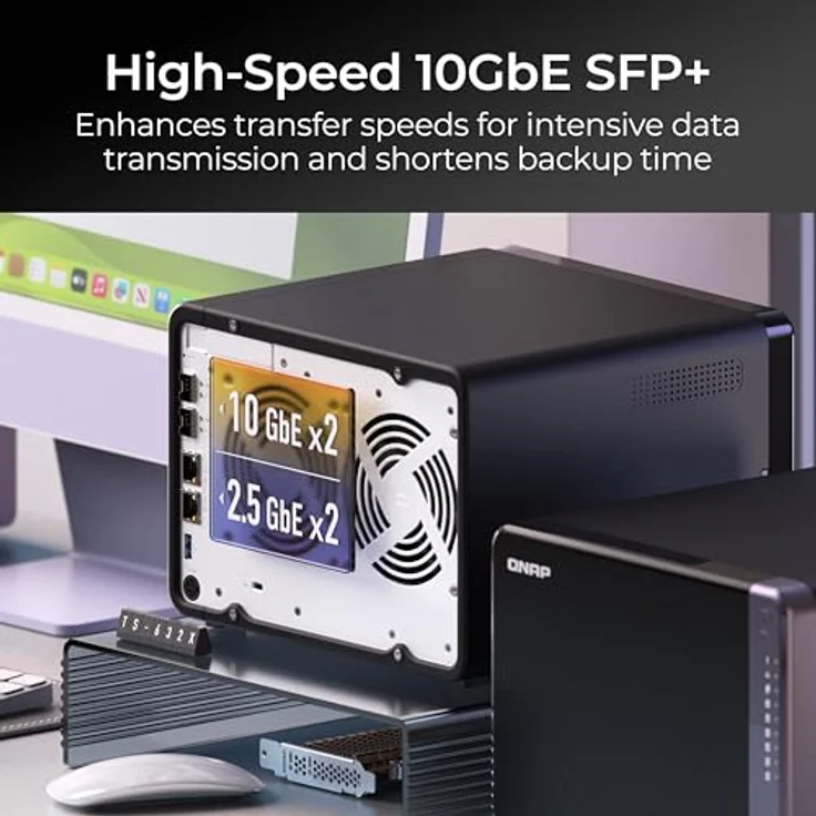 QNAP NAS TS-632X-4G (6 Bay) NAS-System mit 10-GbE-SFP+-Konnektivität, 2,5-GbE-Anschlüssen und PCIe Gen 3 x4-Erweiterungskarte – Bild 2