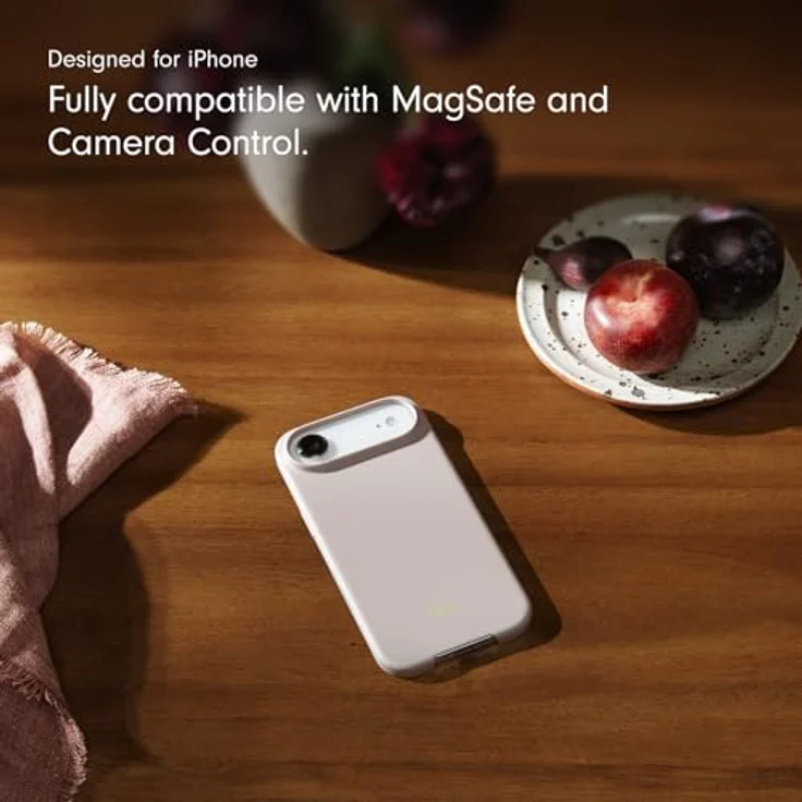 Beats iPhone Air Case mit MagSafe und Kamerasteuerung, Matte Außenseite, Mikrofaser-Innenfutter – Kalkstein – Bild 4