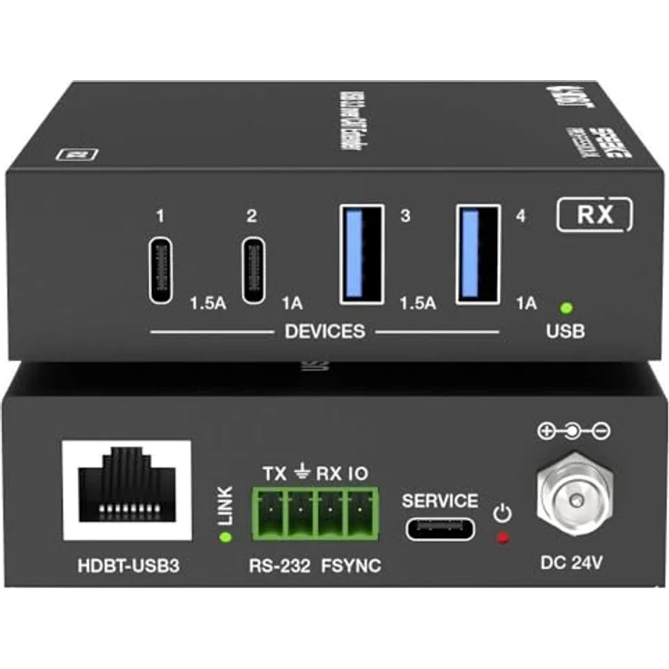 SpeaKa Professional SP-USBE-820, 7+1 Port KVM-Extender über PC steuerbar, KVM Switch, Schwarz – Bild 3