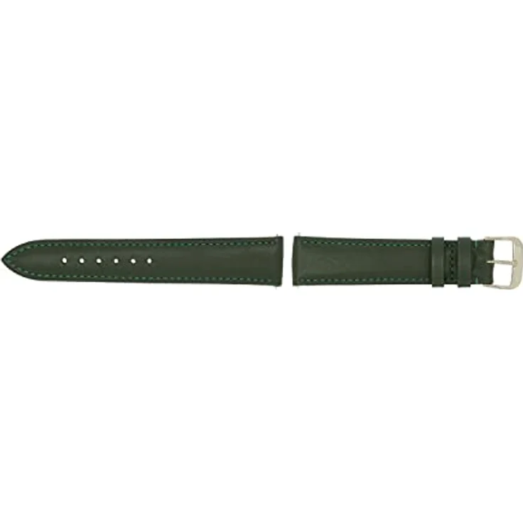 SELVA Uhrenarmband 22 mm, Leder, Forstgrün mit silberner Schließe, handgearbeitet in Deutschland, zum Wechseln für Smartwatch – Bild 2