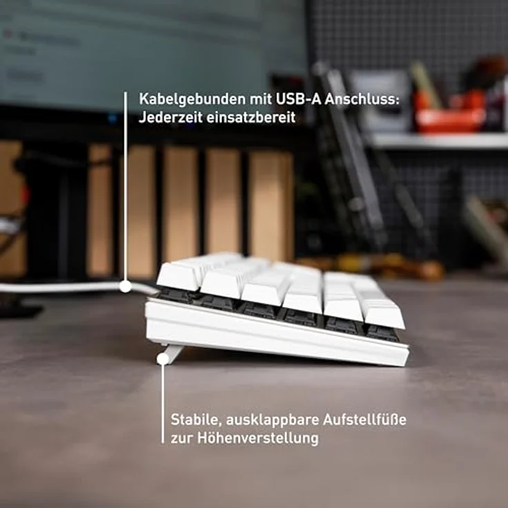 Cherry KC 200 MX, Kabelgebundene Mechanische Tastatur mit AZERTY Layout, Schwarz-Bronze, CHERRY MX2A Brown Switches – Bild 6