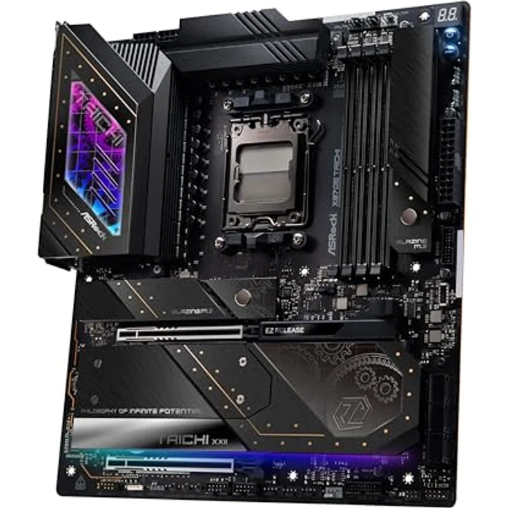ASRock X870E Taichi E-ATX Mainboard, Sockel AM5, AMD RYZEN 7000-9000 Serie, DDR5 mit bis zu 8200 MHz, schwarz – Bild 5
