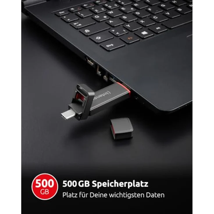 Intenso SSD-USB-Speicher UX100, 500 GB, anthrazit, USB 3.2 und USB C, schockresistent und OTG-fähig – Bild 4
