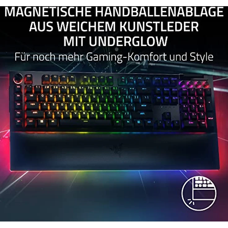 Razer BlackWidow V4 Pro - Mechanische Gaming-Tastatur Chroma RGB (grüne mechanische Switches, Befehlsrad und 8 Makro-Tasten, Multifunktionsrolle) DE Layout | Schwarz – Bild 5