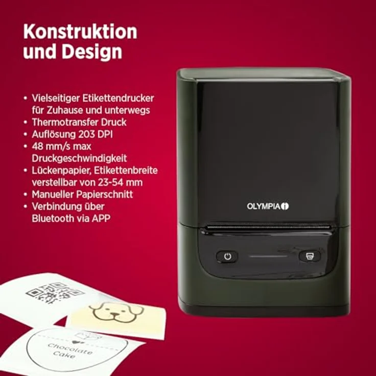 Olympia Etikettendrucker PM220, kompakter Etikettendrucker mit hoher Druckqualität, grün – Bild 6