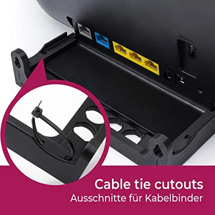 Mobilefox Wandhalterung für Telekom Speedport Smart 4 Router, Schwarz, mit Kabelmanagement und Schraubbefestigung – Bild 3