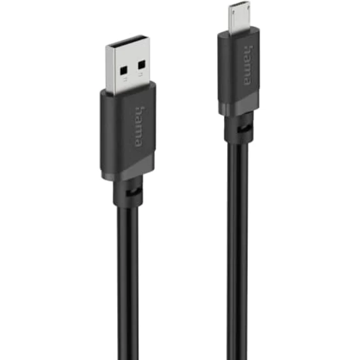 Hama 201804 USB A auf Micro-USB B Ladekabel, 2 m, 0,48 Gbit/s, schwarz – Bild 1