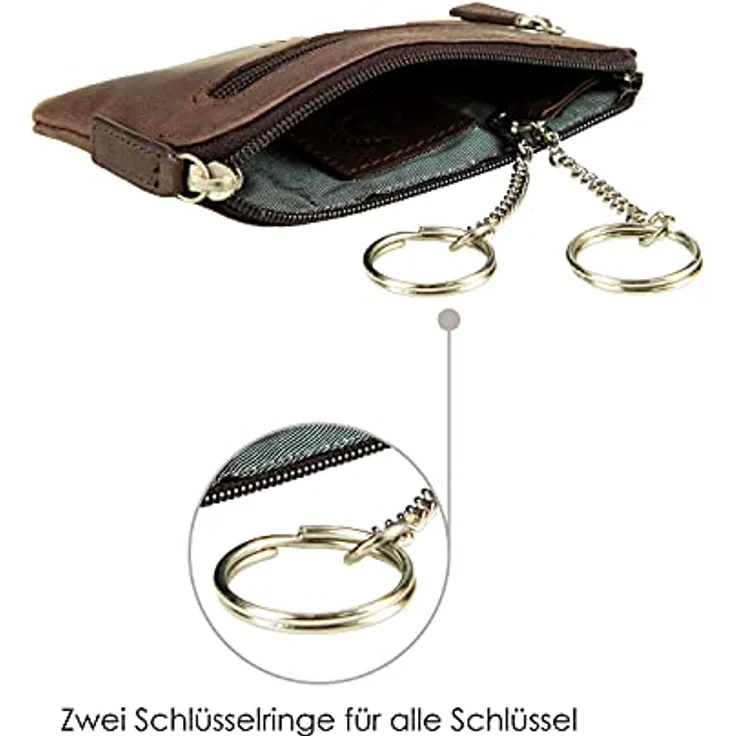 Bugatti Volo Schlüsseletui Leder – Schlüsseltasche für Damen und Herren – Schlüsselmäppchen mit Geldfach, Braun – Bild 4