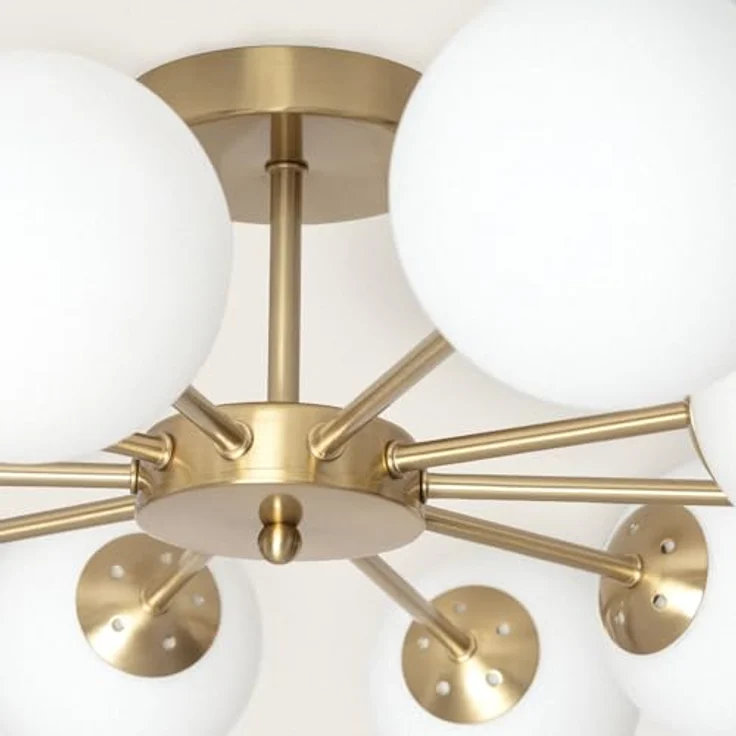 LEDKIA LIGHTING Deckenleuchte Metall und Glas Moonlight Brass 10 Spots Gold für Wohnzimmer, Küche, Schlafzimmer – Bild 4