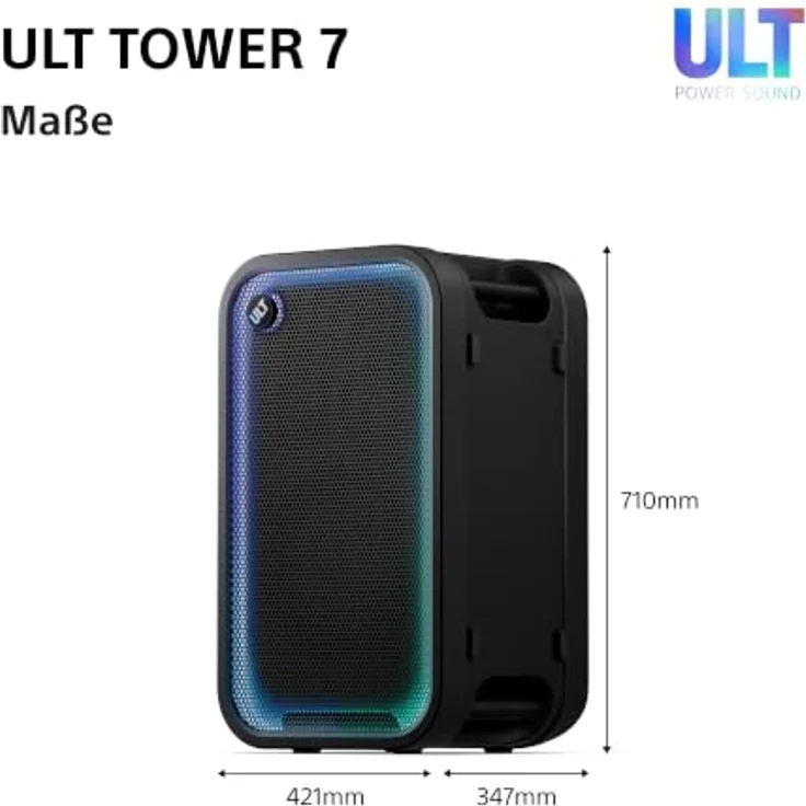 SONY ULT Tower 7, Kabelloser Bluetooth Party Lautsprecher mit 420 Watt Leistung, Schwarz, Musikgesteuerte Beleuchtung und 30 Stunden Akkulaufzeit – Bild 13
