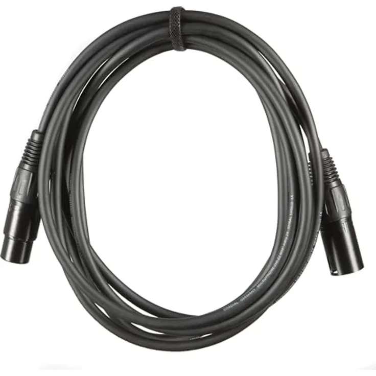 Cordial EM 3 FM, XLR Verbindungskabel mit 1x XLR-Buchse 3 polig und 1x XLR-Stecker 3 polig, Schwarz