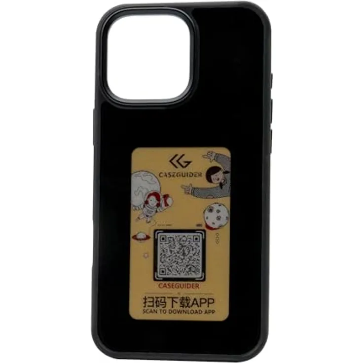 REALPOWER Magic Case mit E-Ink Display, Backcover für Apple iPhone 16 Pro Max, Schwarz - Individuell gestaltbar mit MagSafe-Funktion