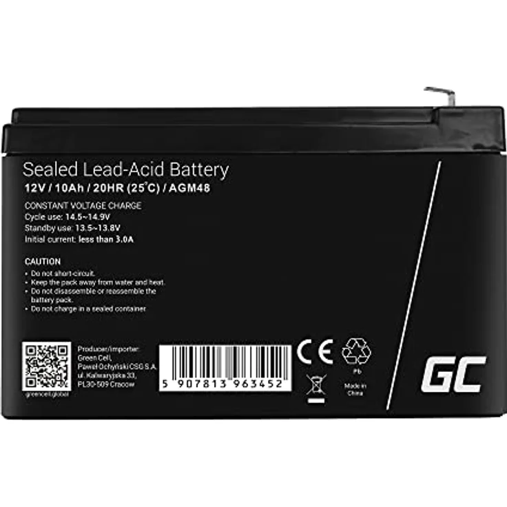 Green Cell® AGM 12V 10Ah Akku Vlies Batterie VRLA Blei Batterie Bleiakku Ersatzakku Akkubatterie Versorgungsbatterie Zyklenfest Wartungsfrei UPS USV Scooter Rasenmäher Rollstuhl eBike ATV – Bild 4