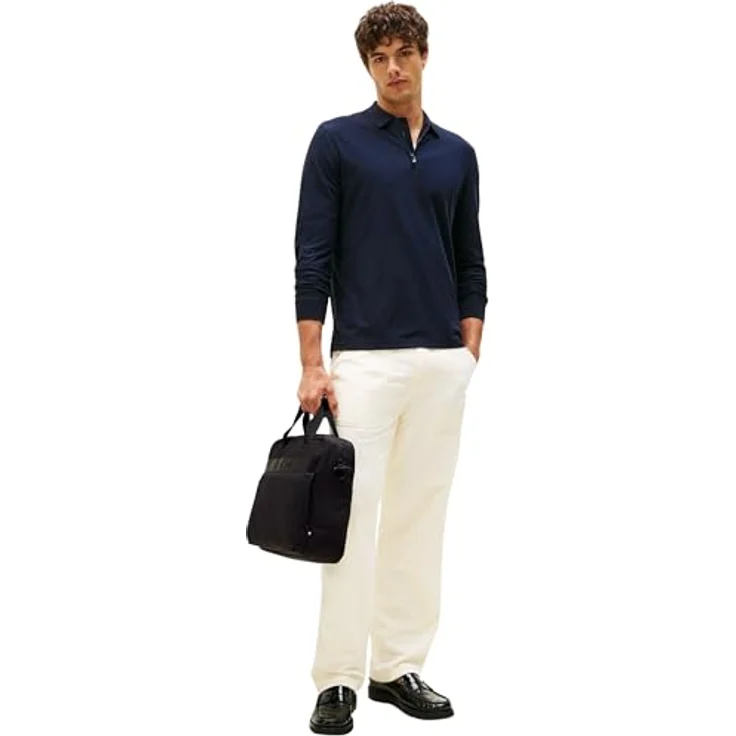 Tommy Hilfiger TH COMMUTER COMPUTER BAG, Unisex Laptoptasche mit abnehmbarem und verstellbarem Schulterriemen, RV-Außentasche, Schwarz – Bild 5