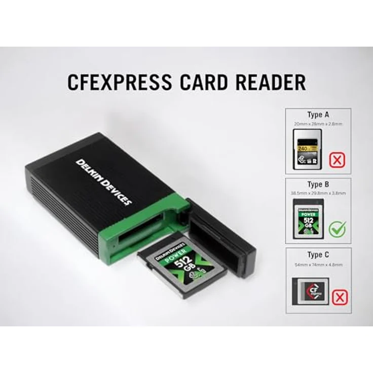 Delkin CFexpress™ Type B Kartenlesegerät, USB4 / Thunderbolt 40 Gbit/s Schnittstelle, Windows- & Mac-kompatibel – Bild 4