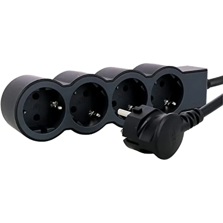 Steckdosenleiste SCHWARZ 4x2P + E mit Kabel 3.0 Meter / 1,5 mm2 Standard NEU Legrand