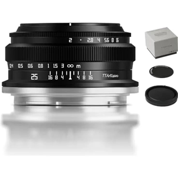 TTArtisan APS-C 25 mm F2, Objektiv mit Metallgehäuse für Nikon Z-Halterung, Schwarz, hohe Lichtstärke und Nahaufnahmefunktion
