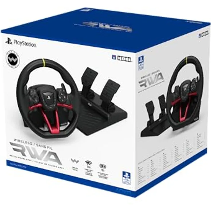 HORI PS5 Racing Wheel Apex Wireless Lenkrad, 270-Grad-Drehradius, programmierbare Tasten, PS5/PS4/PC-kompatibel