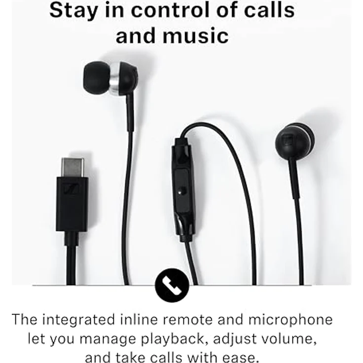 Sennheiser CX 80U, Kabelgebundene Kopfhörer mit USB-C-Verbindung, integrierter Fernbedienung und Mikrofon – Bild 6