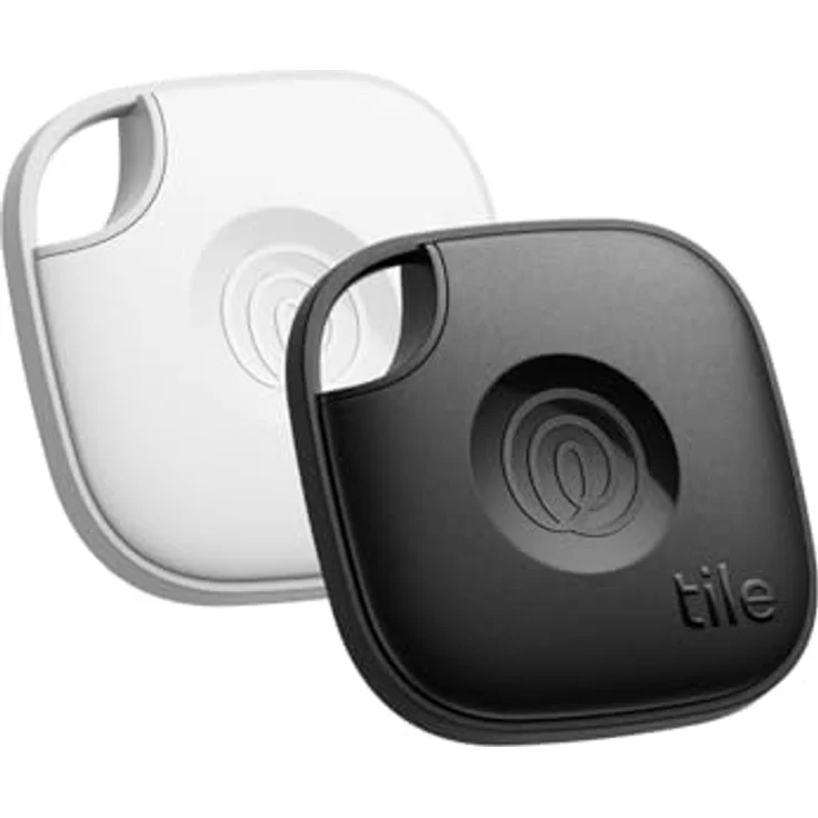 Tile Mate 2024 Bluetooth-Tracker, Schlüssel- und Gegenstandsfinder, 2er-Pack (Schwarz/Weiß) - iOS- & Android-kompatibel, SOS-Funktion, wasserdicht – Bild 1