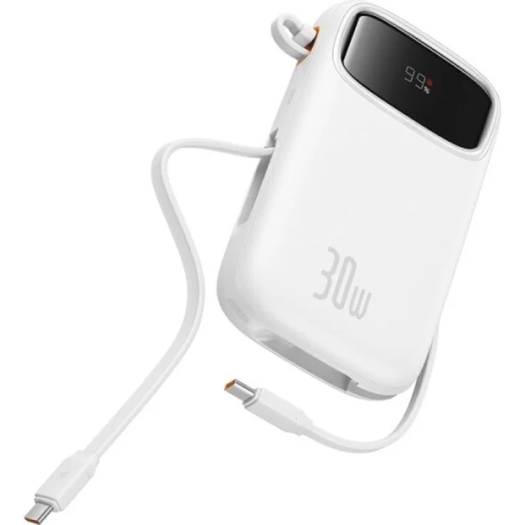 Baseus QPow2 Lithium-Polymer (LiPo) 20000 mAh Weiß, Powerbank mit 30W Schnellladefunktion