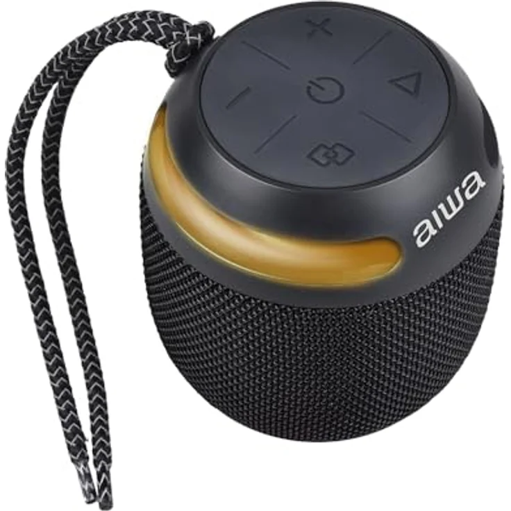 Aiwa Tragbare Bluetooth-Lautsprecher BST-100/BK, Schwarz, kompakter Bluetooth Lautsprecher mit tragbarem Design – Bild 3