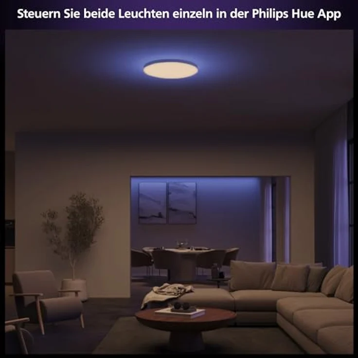 Philips Hue Datura smarte Panelleuchte (klein, rund 38,4 x 38,4 cm), weißes & farbiges Licht, Bluetooth kompatibel, Sprachsteuerung mit Alexa, Apple Home & Google Assistant – Bild 4