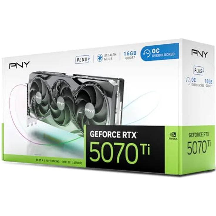 PNY GEFORCE RTX™ 5070 Ti 16GB Overclocked Triple Fan Plus Grafikkarte mit DLSS 4 und PCI Express 5.0 – Bild 16