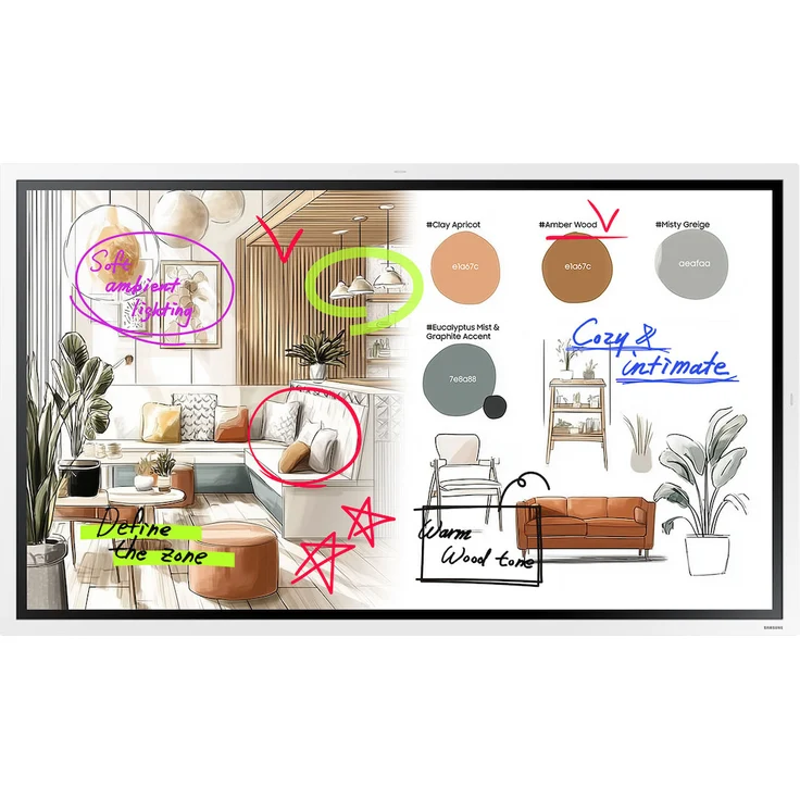 Samsung WM85FX, 85" Interaktives 4K UHD Touchdisplay mit 20-Punkt-Multi-Touch, Tizen 9.0, integrierte Lautsprecher und OPS-Slot