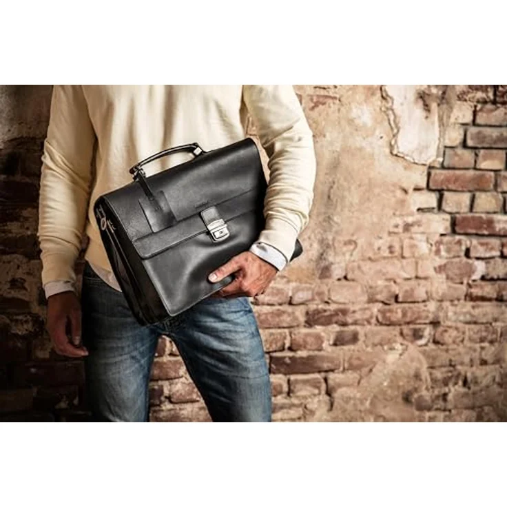 Burkely Vintage Dean Aktentasche, 100% Leder, 38 cm x 18 cm x 29 cm, braun – Bild 9