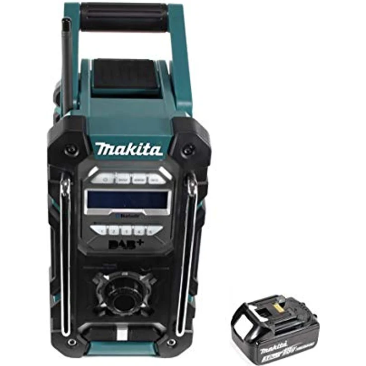 Makita DMR 112 F1 Akku Baustellen Radio 7,2 - 18V Bluetooth DAB+ + 1x 3,0Ah Akku - ohne Ladegerät schwarz, blau, silber – Bild 3