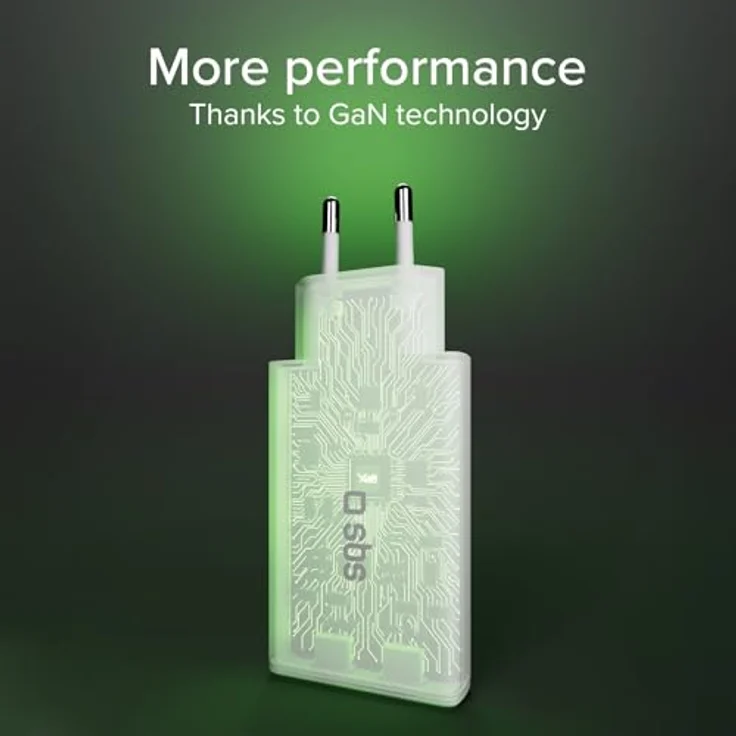 SBS Extra Slim GaN Charger 67W USB-C, kompakt, Power Delivery PD 3.0, Schnellladung für iPhone, Samsung, Tablet, Notebook, weiß – Bild 4