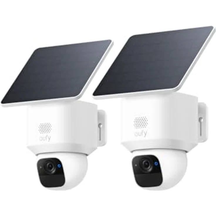 eufy eufyCam Solo E30, 2er-Pack, Solar Überwachungskamera mit 360° Schwenk, KI-Tracking und 2K-Qualität, kabellos, kompatibel mit HomeBase S280 & S380, ohne Abo-Kosten – Bild 1