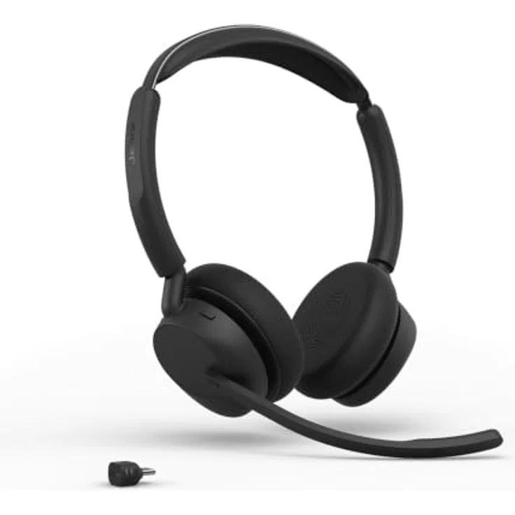 Jabra Evolve3 45 Stereo, LINK 390c, UC On Ear Headset Bluetooth®, kabellos, schwarz, drei Mikrofone für klare Sprachübertragung – Bild 4