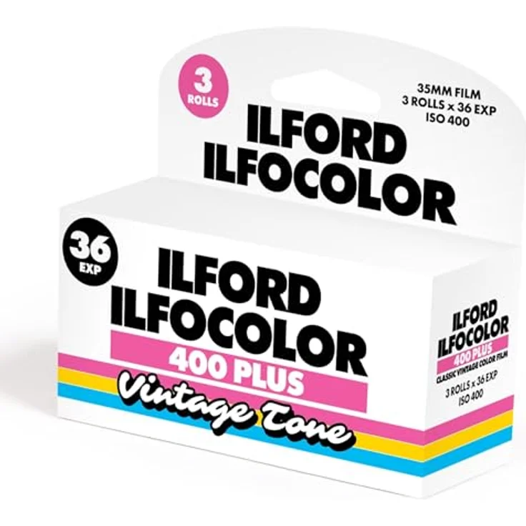 Ilford Ilfocolor 400+ Vintage Tone, 35 mm Analogfilm mit 36 Belichtungen, 3er Pack – Bild 1