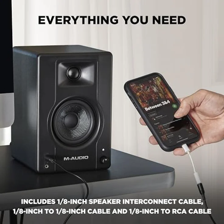 M-AUDIO BX3, 3.5-Zoll Studio-Monitore mit 120W Leistung, schwarzes MDF Gehäuse, Bassreflex-Design, Paar – Bild 5