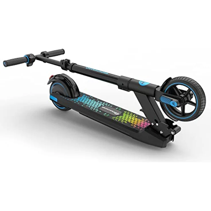 GigaBlue Elektroscooter, 6,5'' Faltbarer E Scooter für Kinder 6-12 Jahren, bis zu 15 km/h & 8 km, LED Display, Bunte Leuchten, Leichter Elektroroller Kinder • Blau – Bild 2